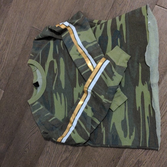 Babsie Camo Hip Length Semi Crop Sweatshirt - Neon Stars - Picture 4 of 7